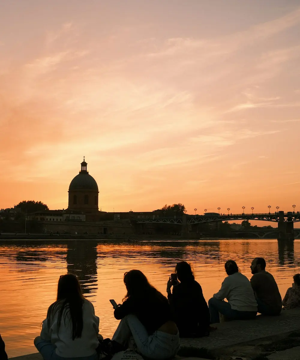 La Garonne au coucher du soleil, à Toulouse