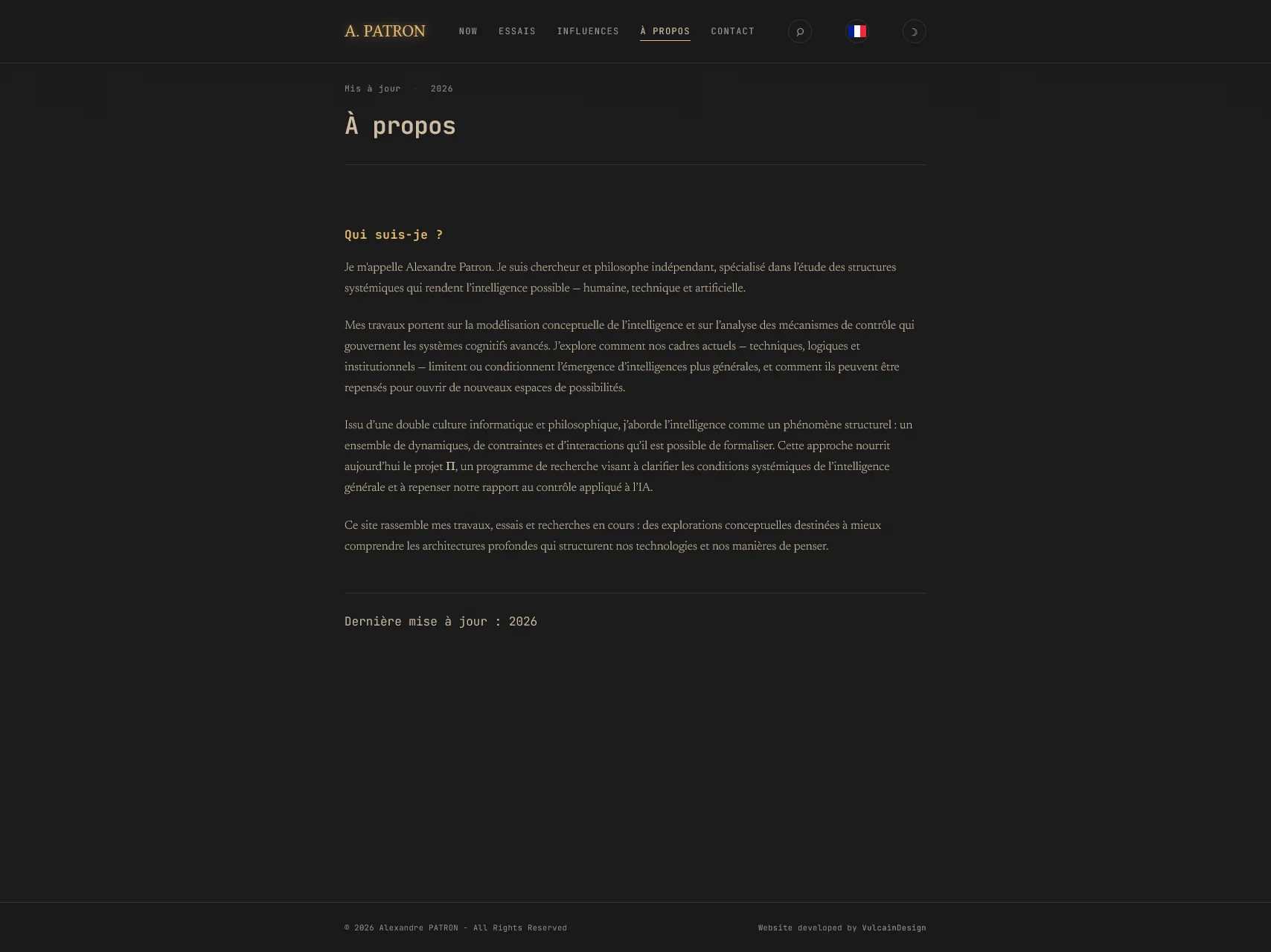 AlexandrePatron.com : Site de recherche multilingue avec back-office sur mesure