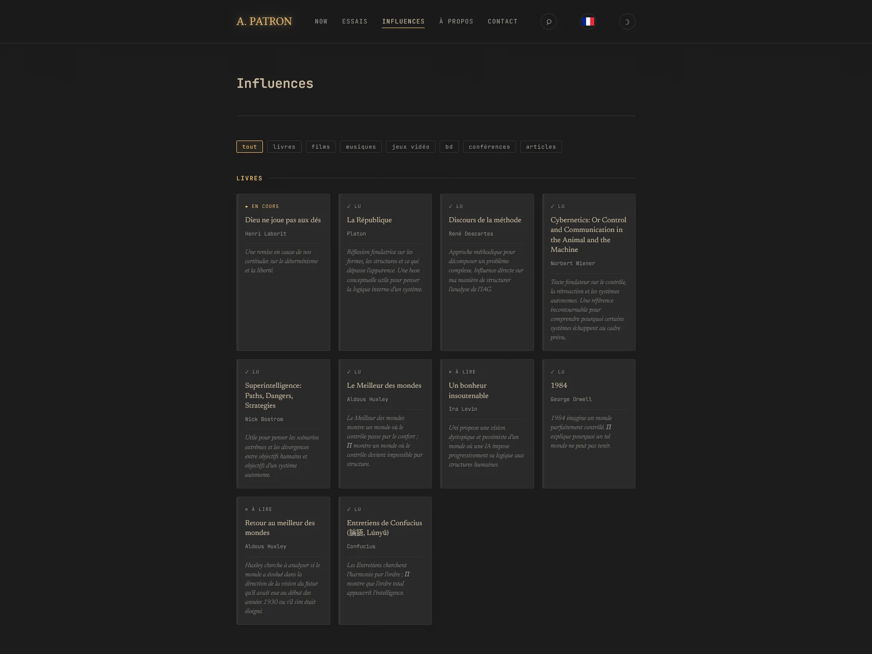 AlexandrePatron.com : Site de recherche multilingue avec back-office sur mesure