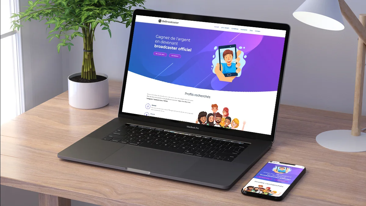 Aperçu du projet BeBroadcaster : Plateforme de recrutement — VulcainDesign