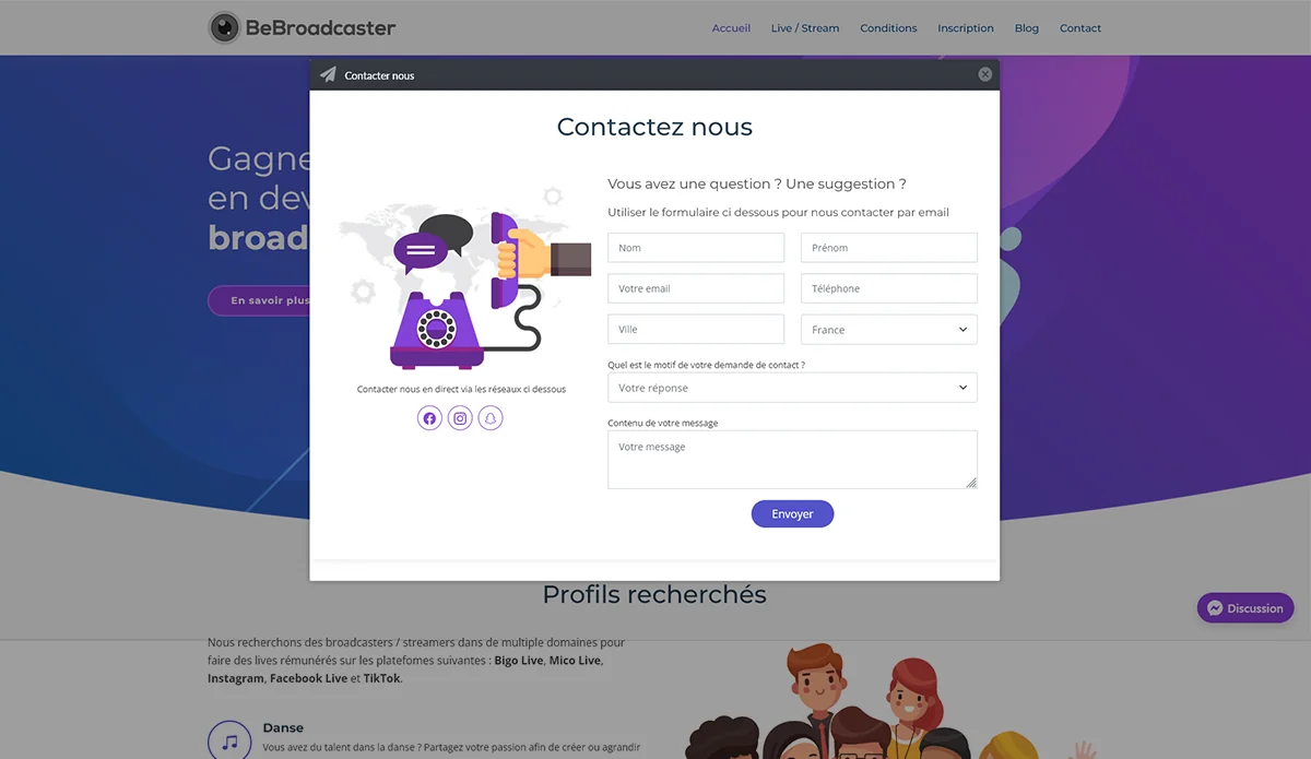 BeBroadcaster : Plateforme de recrutement
