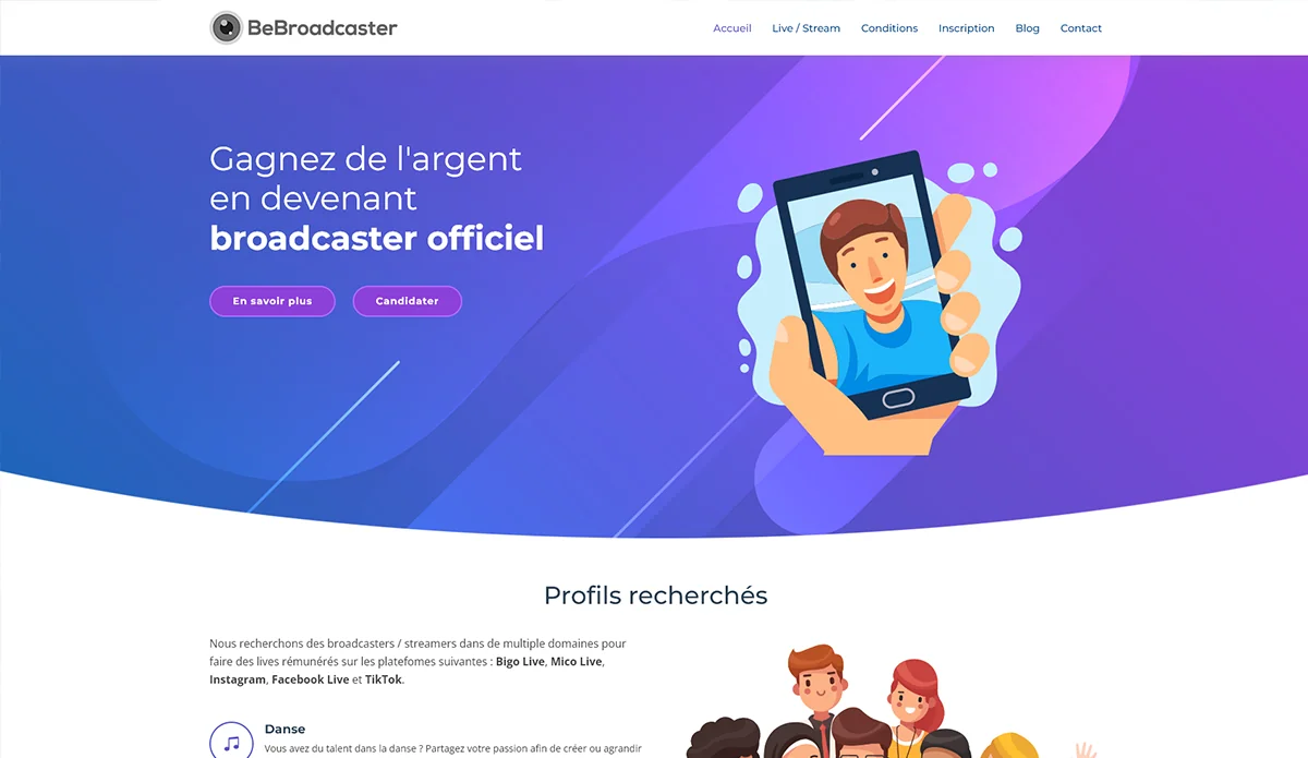 BeBroadcaster : Plateforme de recrutement