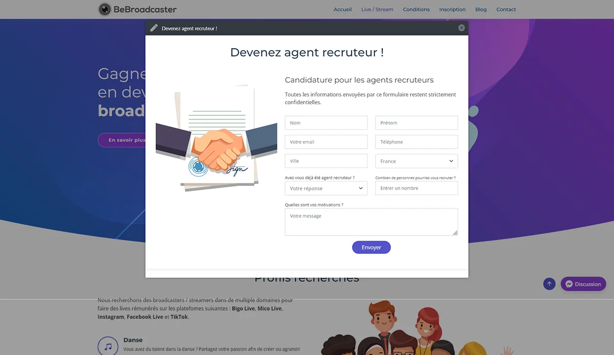 BeBroadcaster : Plateforme de recrutement