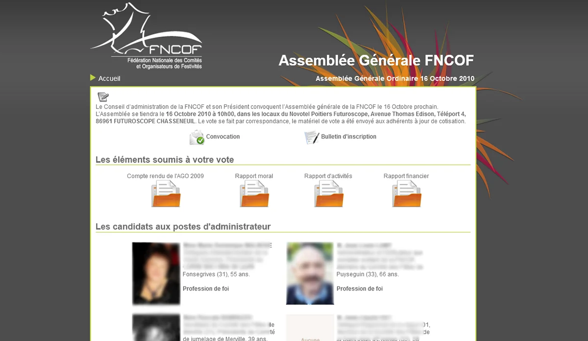 Développement site internet et l’intranet FNCOF