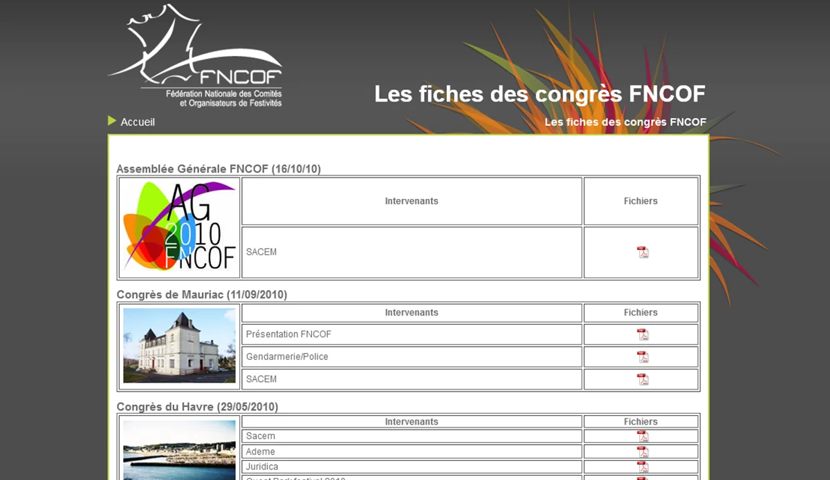 Développement site internet et l’intranet FNCOF