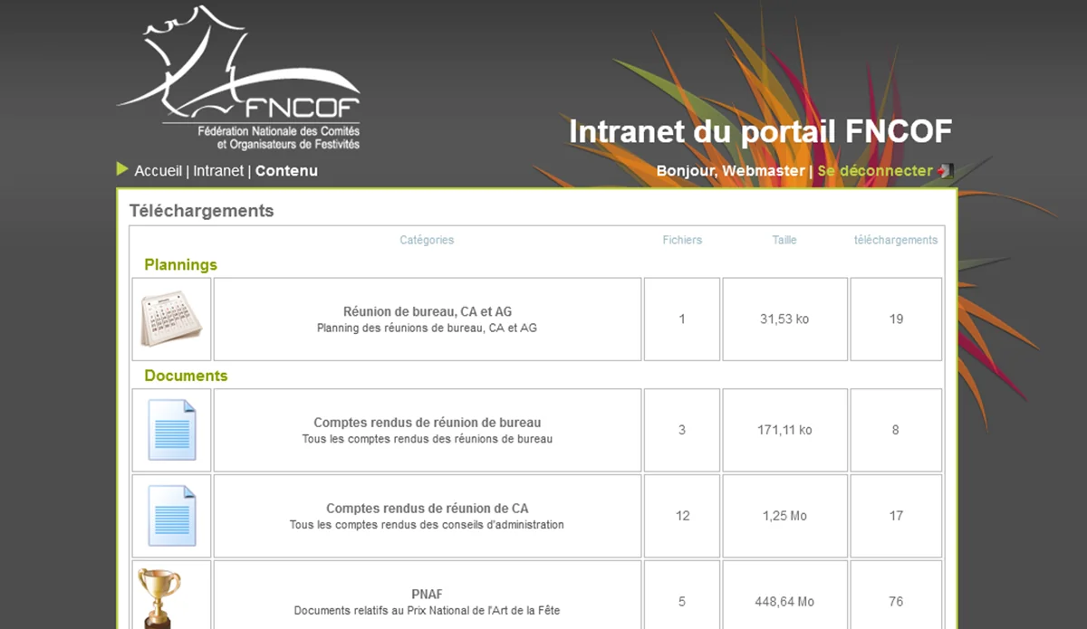 Développement site internet et l’intranet FNCOF