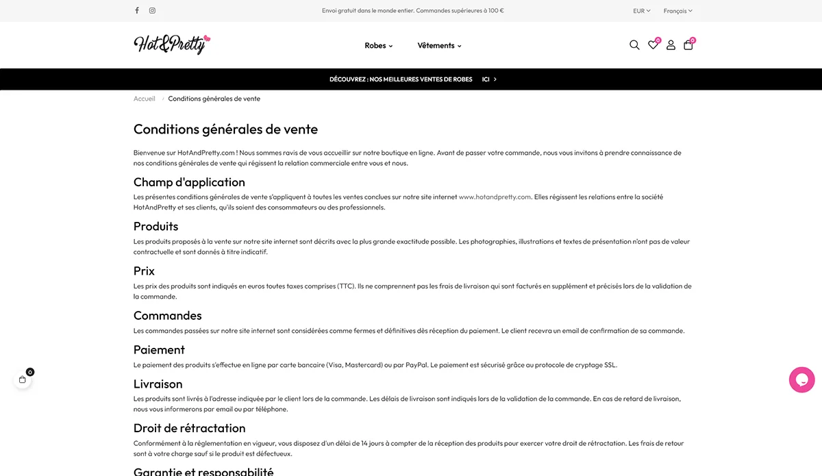 HotAndPretty : Boutique en ligne