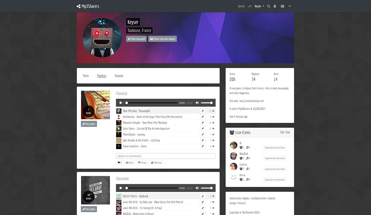 Mp3Sharers : Plateforme sociale de partage audio