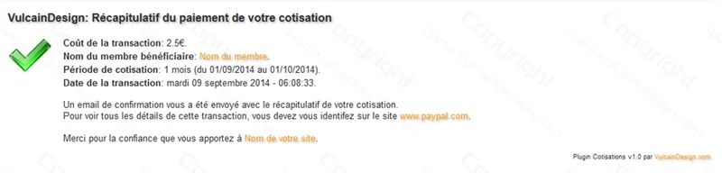 Plugin Cotisations v1.0 : Gestion des adhésions