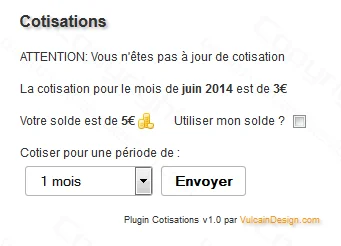 Plugin Cotisations v1.0 : Gestion des adhésions