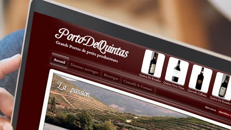 Création du portail et de la boutique en ligne PortoDeQuintas — VulcainDesign