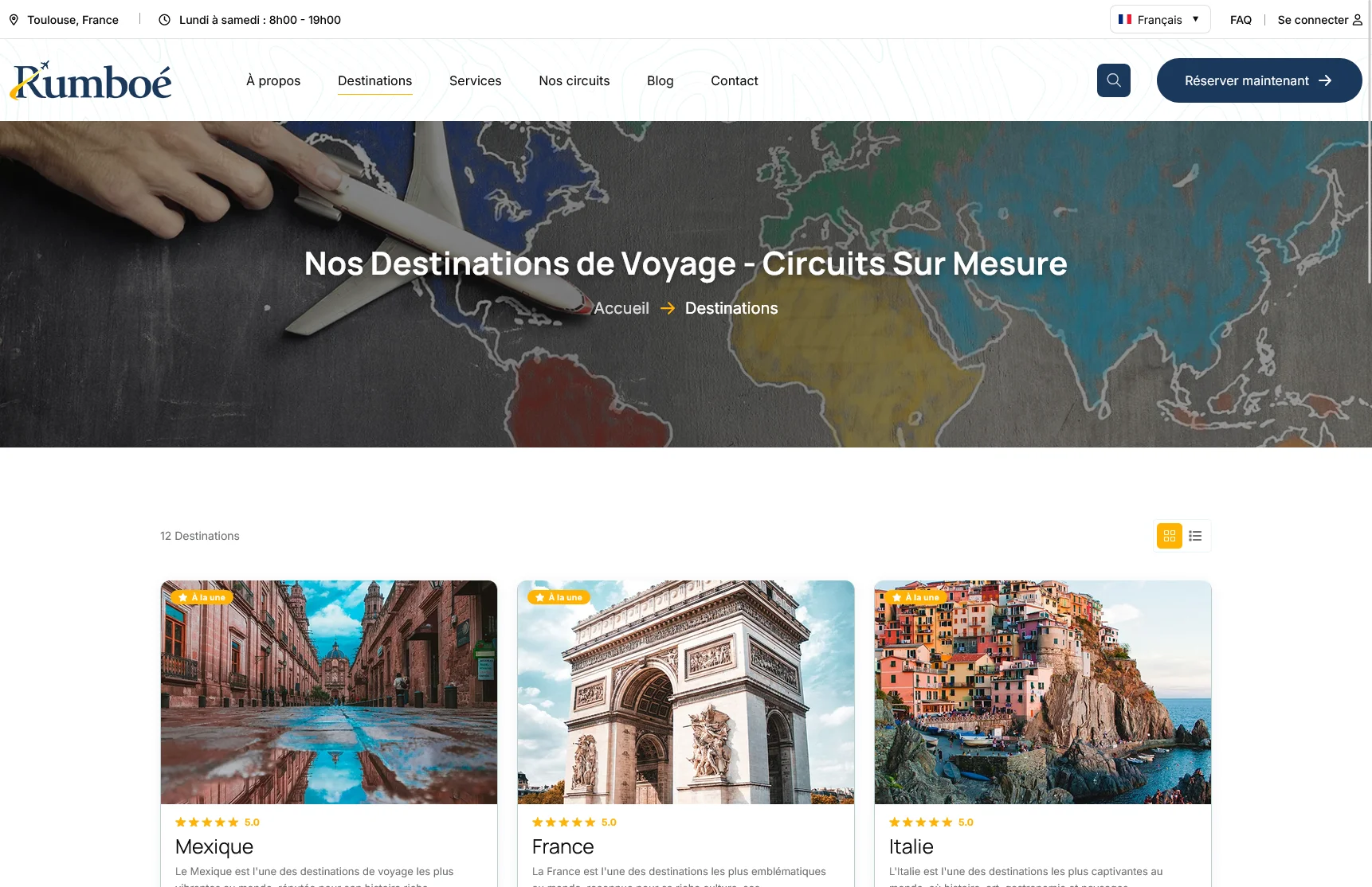 Rumboé : Identité visuelle, design & développement pour agence de voyages haut de gamme