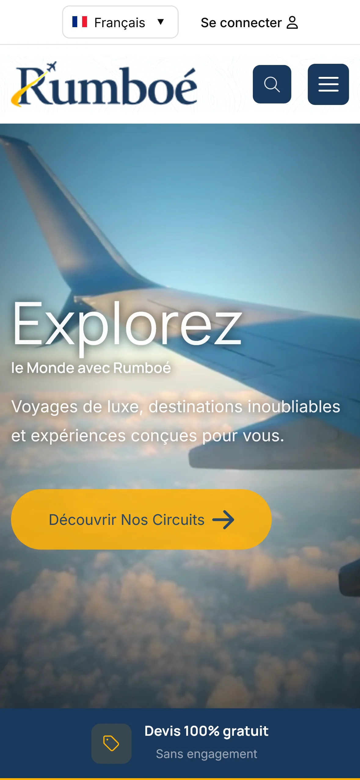 Rumboé : Identité visuelle, design & développement pour agence de voyages haut de gamme