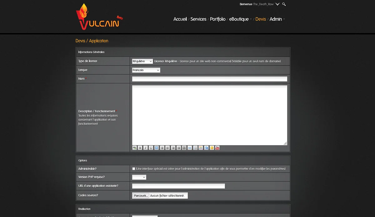 Création du site vitrine & boutique en ligne