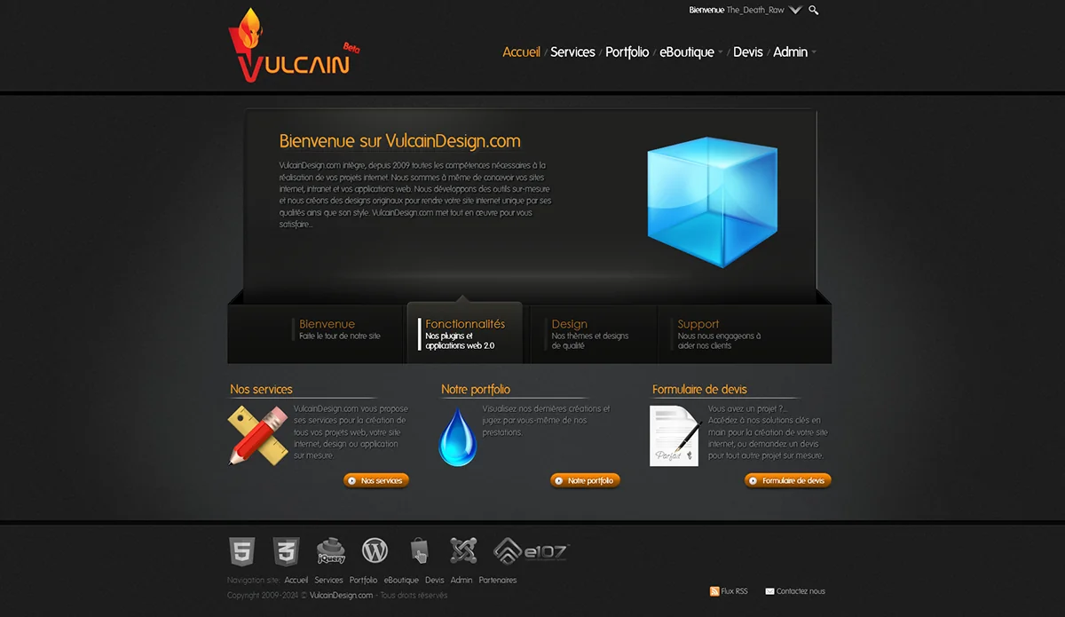 Création du site vitrine & boutique en ligne