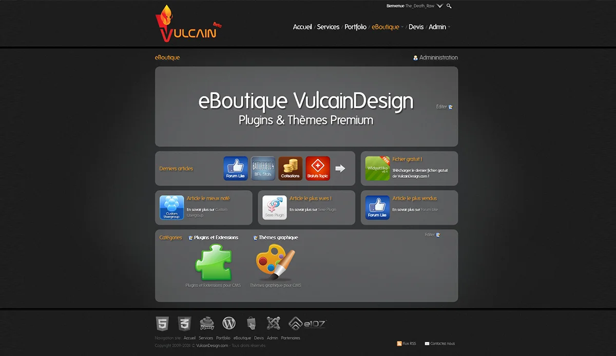 Création du site vitrine & boutique en ligne