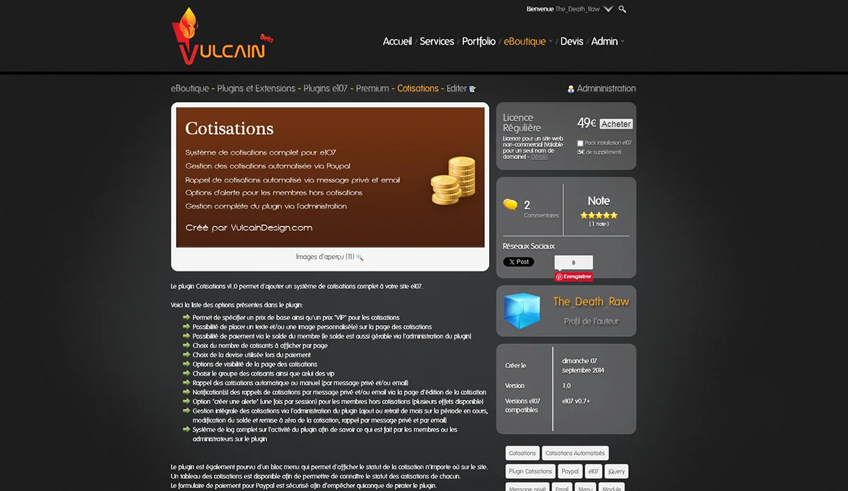 Création du site vitrine & boutique en ligne