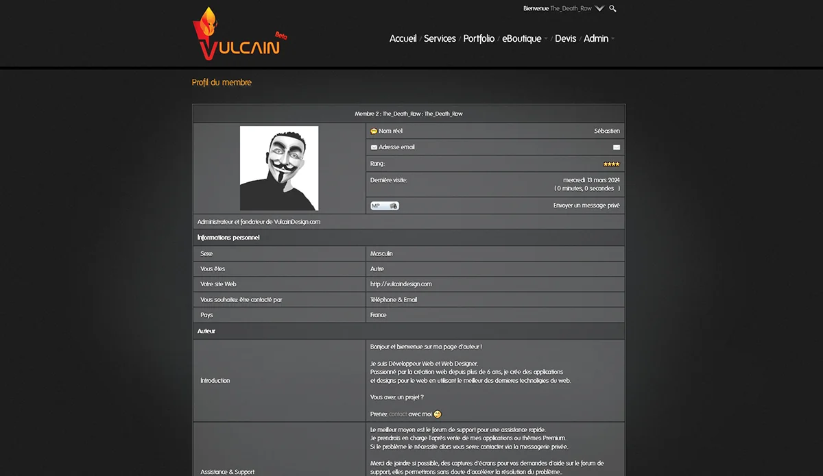 Création du site vitrine & boutique en ligne
