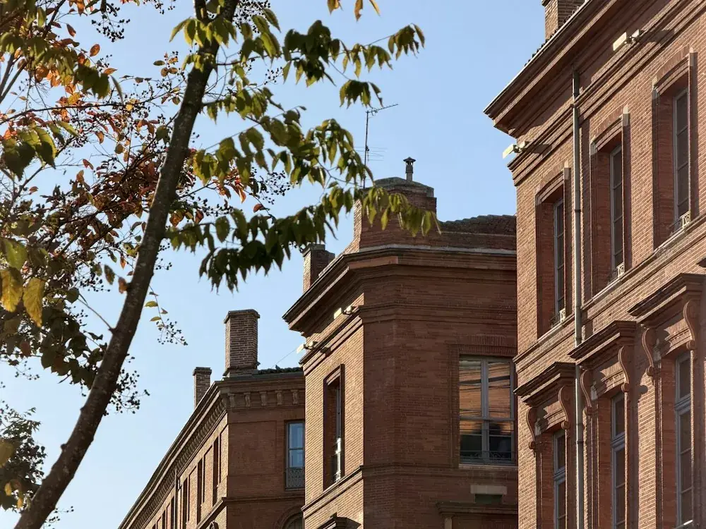 Red-brick facades in a Toulouse neighbourhood