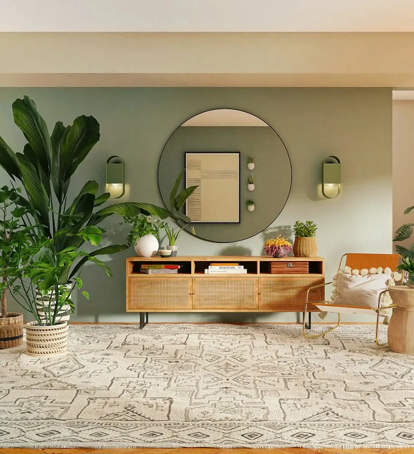 The practice: armchair, plants and soft light